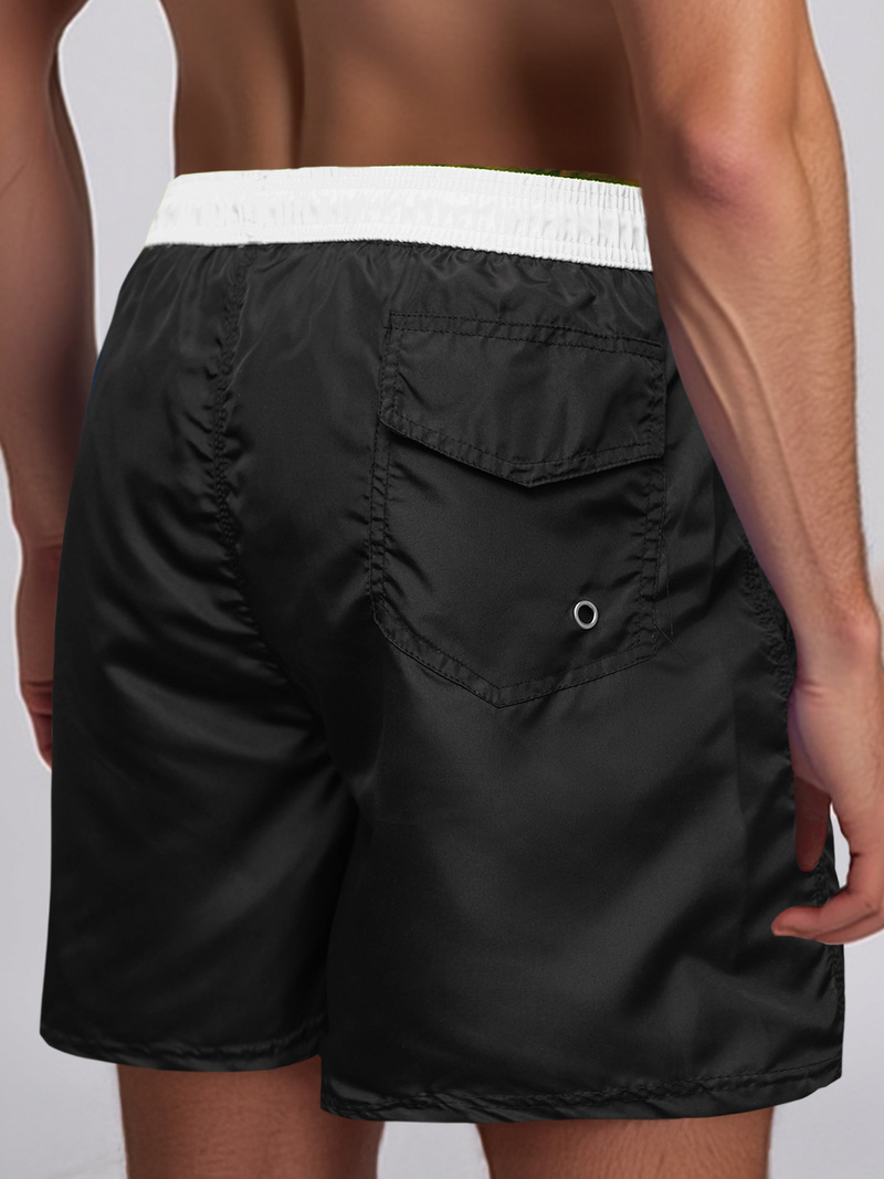 Pantaloni scurti de baie bărbați negri/albi OZONEE JS/17K561/2Z
