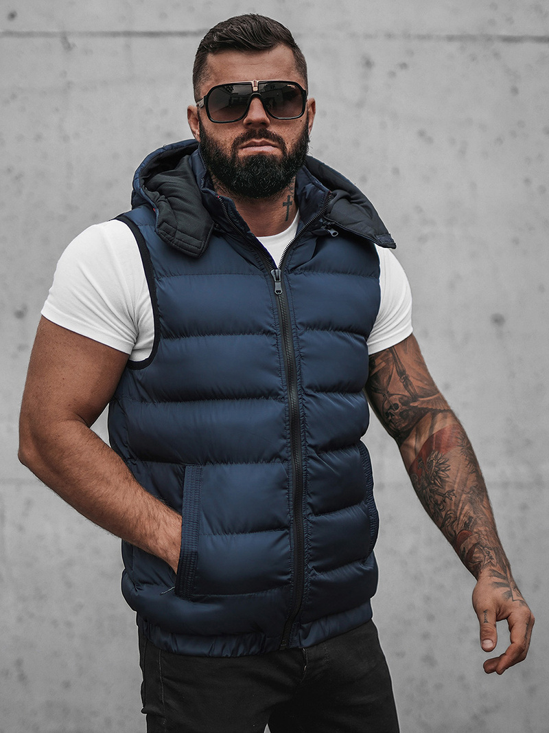 Vestă bărbați albastru marin OZONEE N/7129Z
