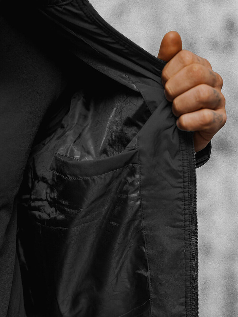 Jachetă de primăvară bărbați neagră OZONEE JS/22M309/392