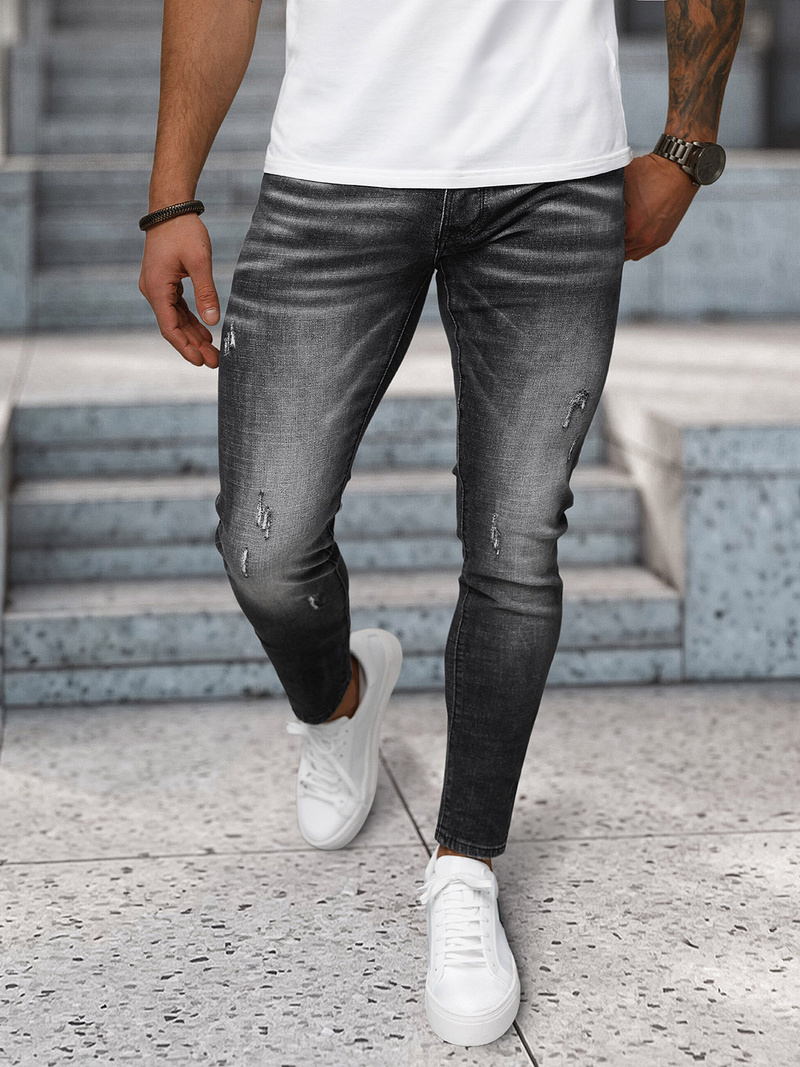 Blugi bărbaţi negri OZONEE NB/MP0070N