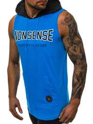 Tricou cu glugă bărbați albastru OZONEE MAD/2882Z