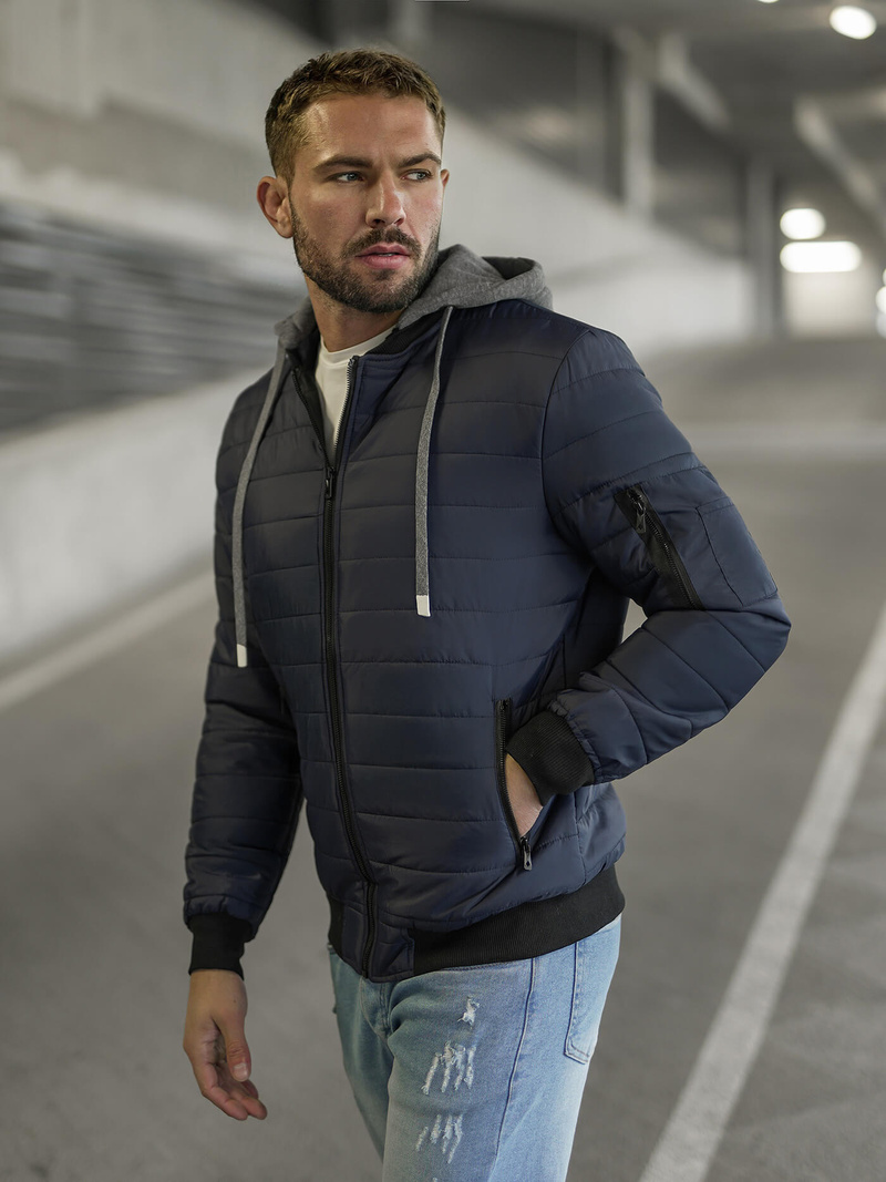 Jachetă bărbați bleumarin OZONEE JS/8M985/215Z