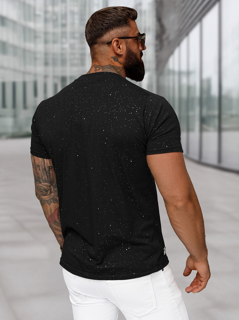 Tricou bărbați negru OZONEE O/QQ1388
