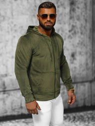 Hanorac bărbați din catifea kaki OZONEE JS/8B1168/29