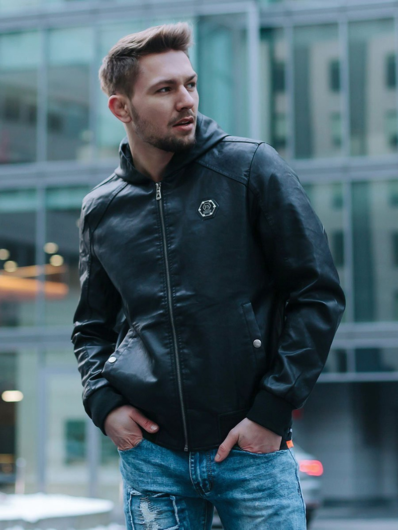 Jachetă bărbați neagră OZONEE N/5003/18Z