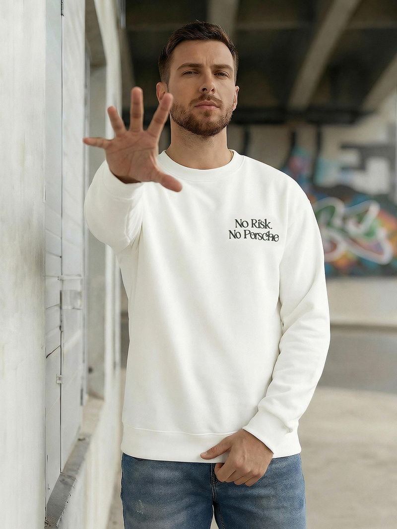 Bluză de trening bărbați albă OZONEE JS/65B3918/1Z