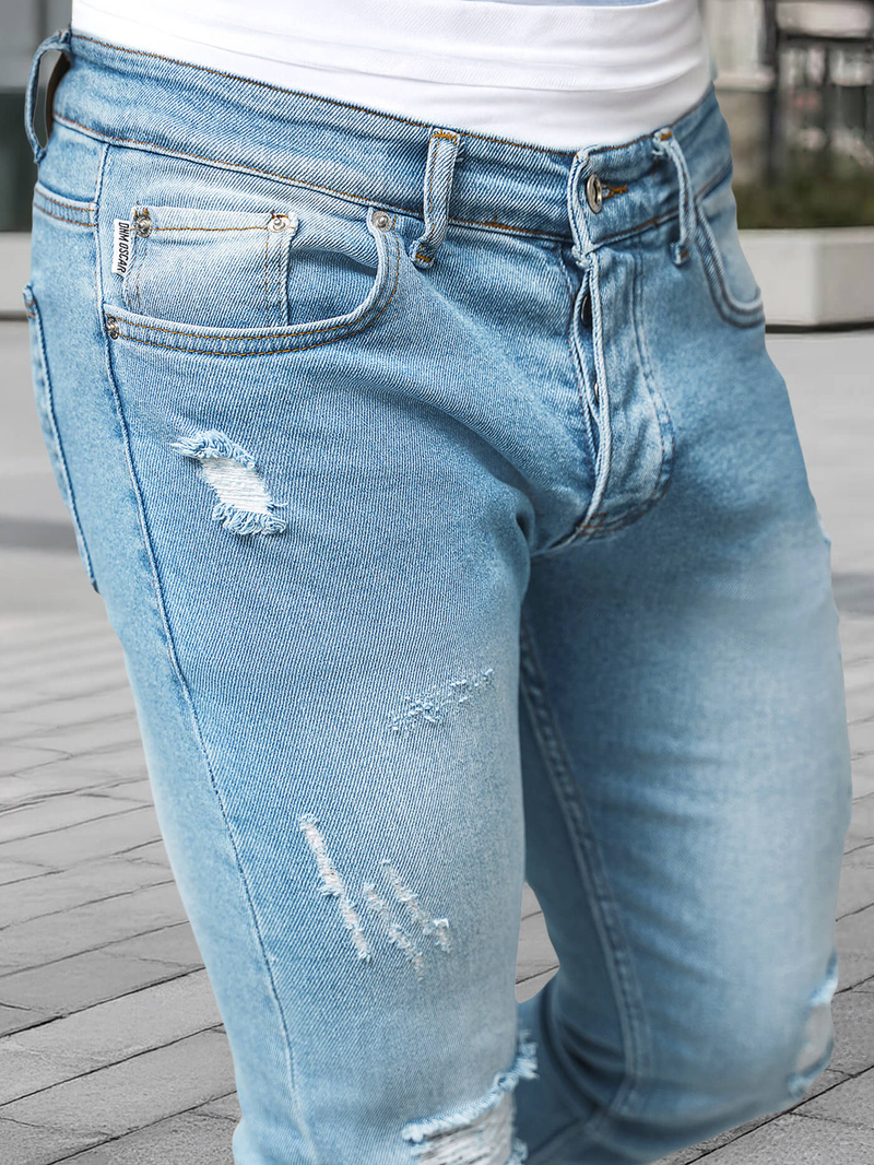 Blugi bărbați albaștri deschis OZONEE DO/2860