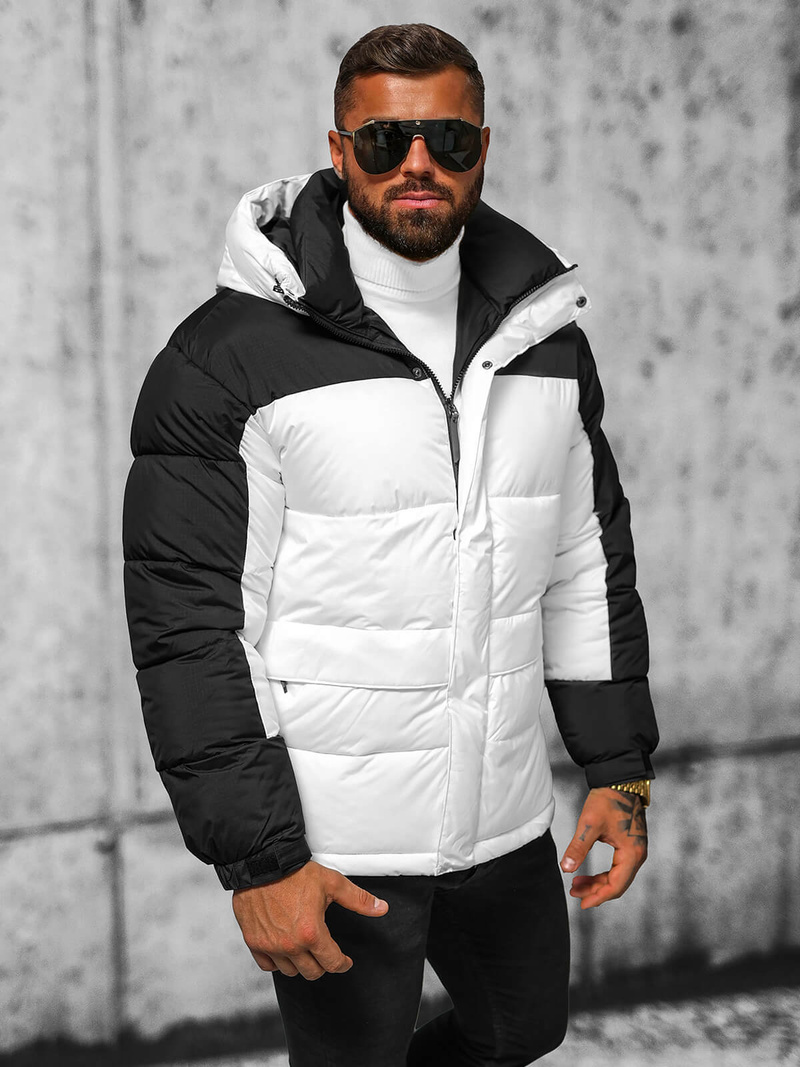 Geacă de bărbați alb-negru OZONEE JS/31M5008