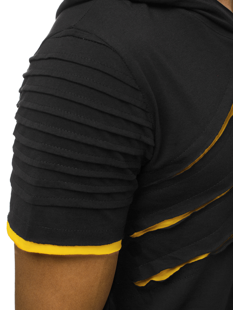 Tricou bărbați negru-galben OZONEE O/1187XZ