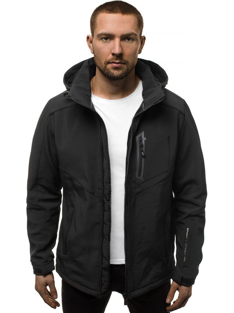 Jachetă bărbați SOFTSHELL neagră OZONEE GE/12259Z