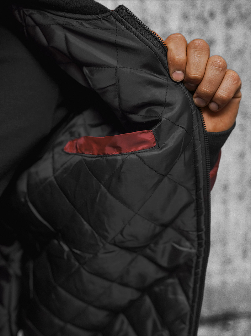 Jachetă bărbați bordo OZONEE JS/AK95Z