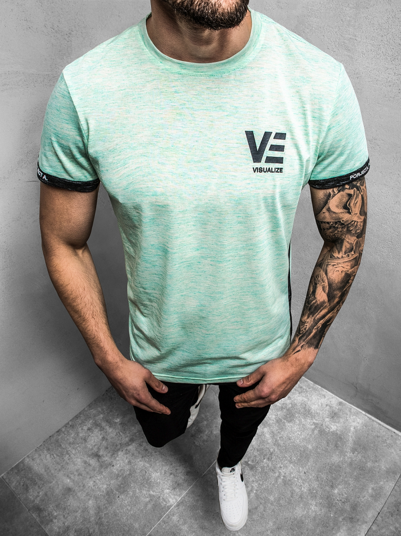 Tricou bărbați verde-mentă OZONEE JS/SS11123Z