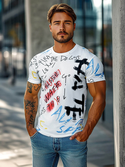 Tricou bărbați alb OZONEE JS/8T1211/1Z