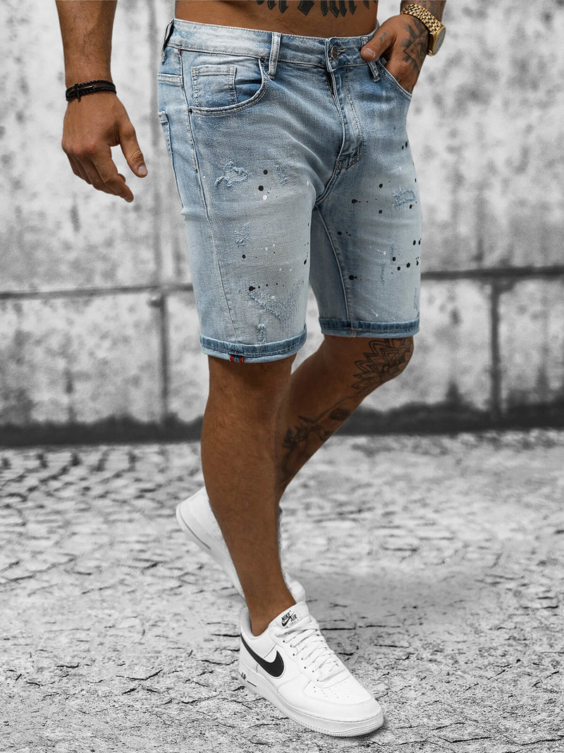 Pantaloni scurti bărbați albaștri deschis OZONEE NB/MP0262BC