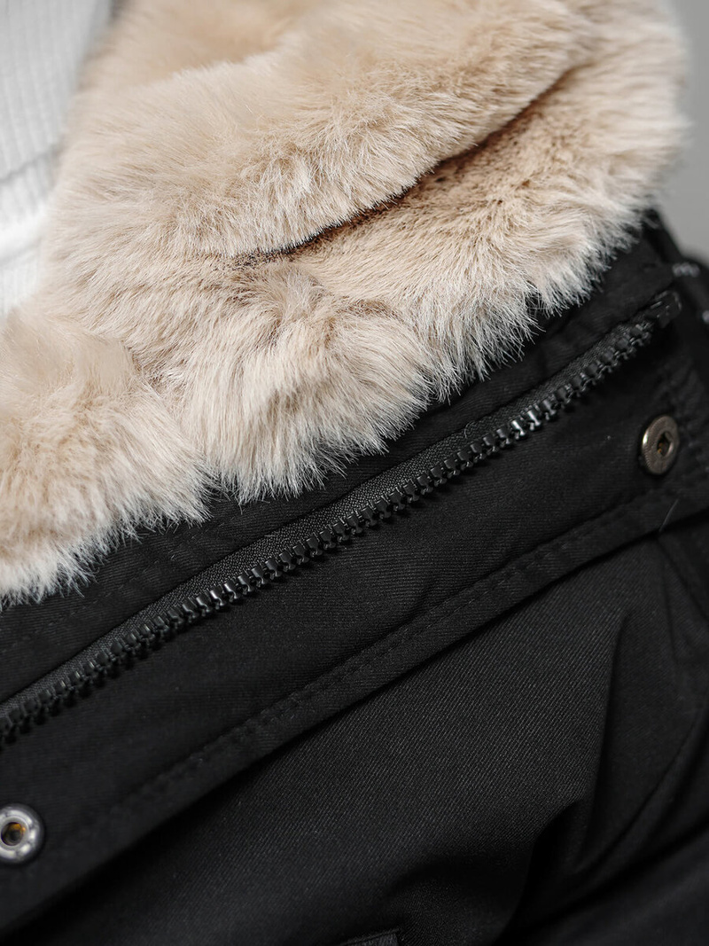 Geacă de iarnă parka bărbați neagră OZONEE JS/5M120/392