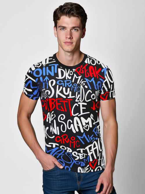 Tricou bărbați negru OZONEE O/T1271/3Z