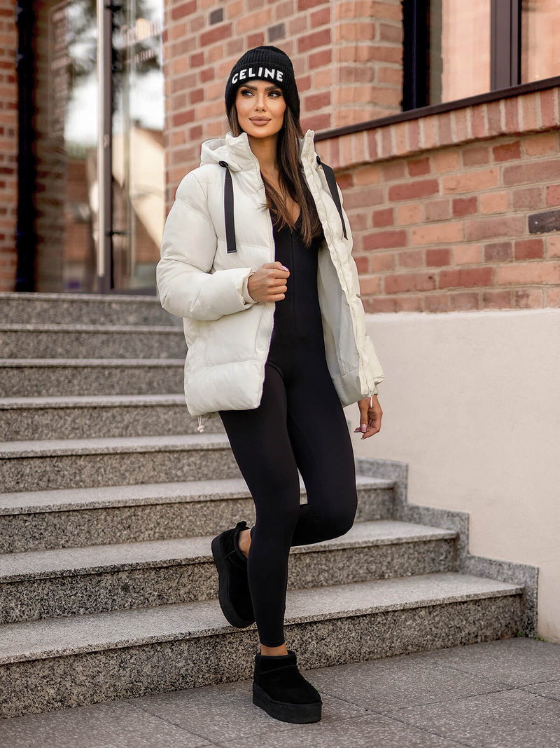 Geacă de femei écru OZONEE JS/5M3251/281Z