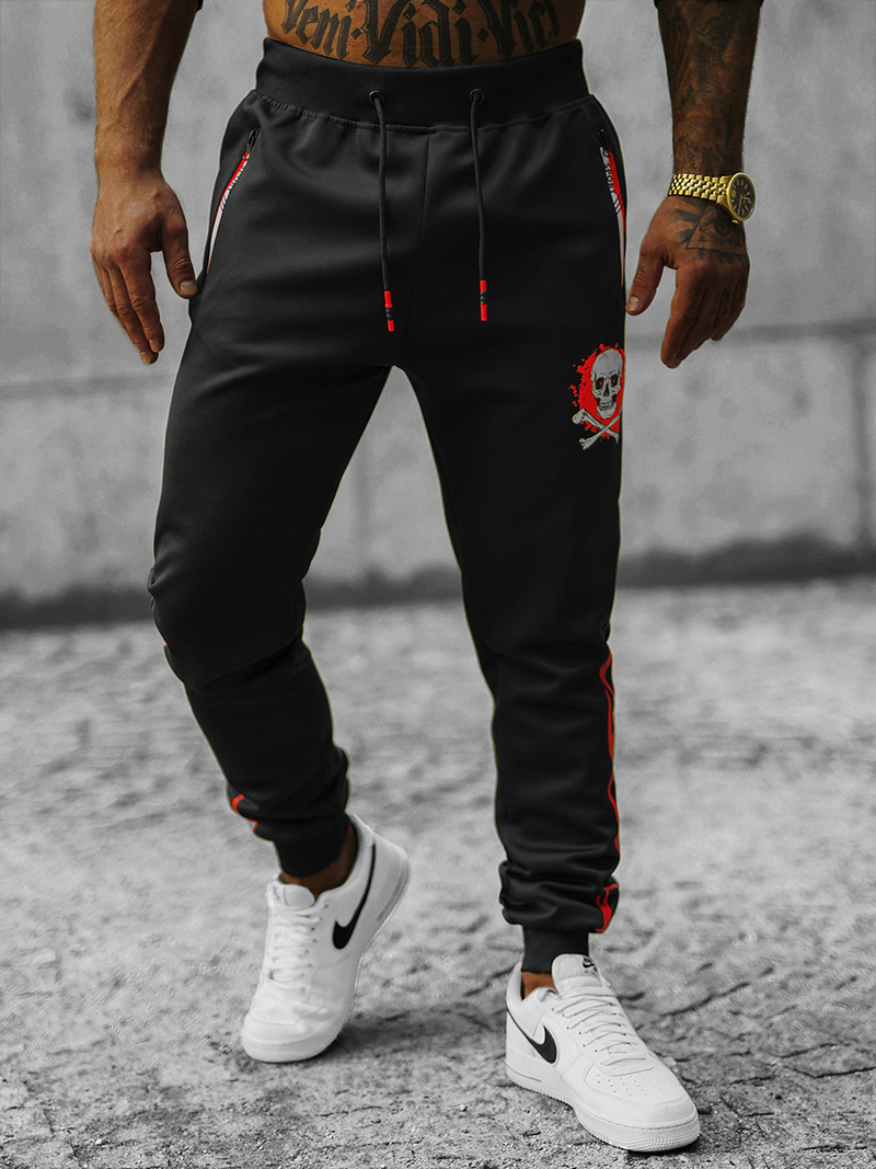 Pantaloni de trening bărbaţi negri OZONEE JS/K10237Z