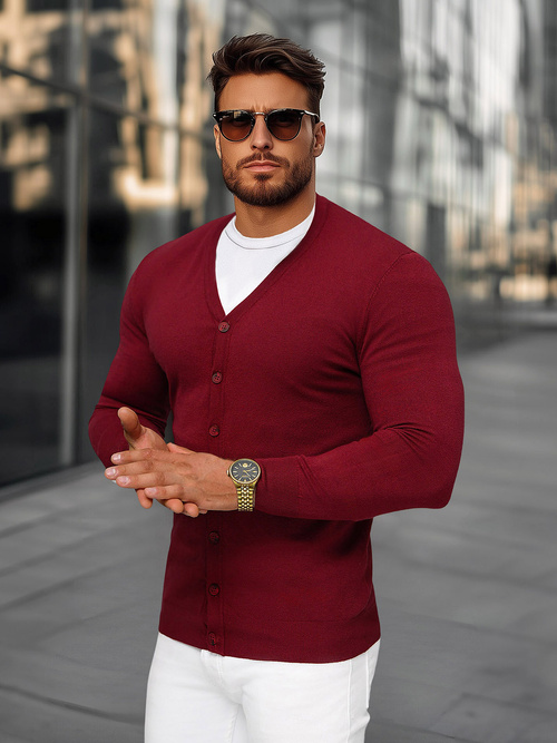 Pulover bărbați bordo OZONEE NB/MM6006/7Z
