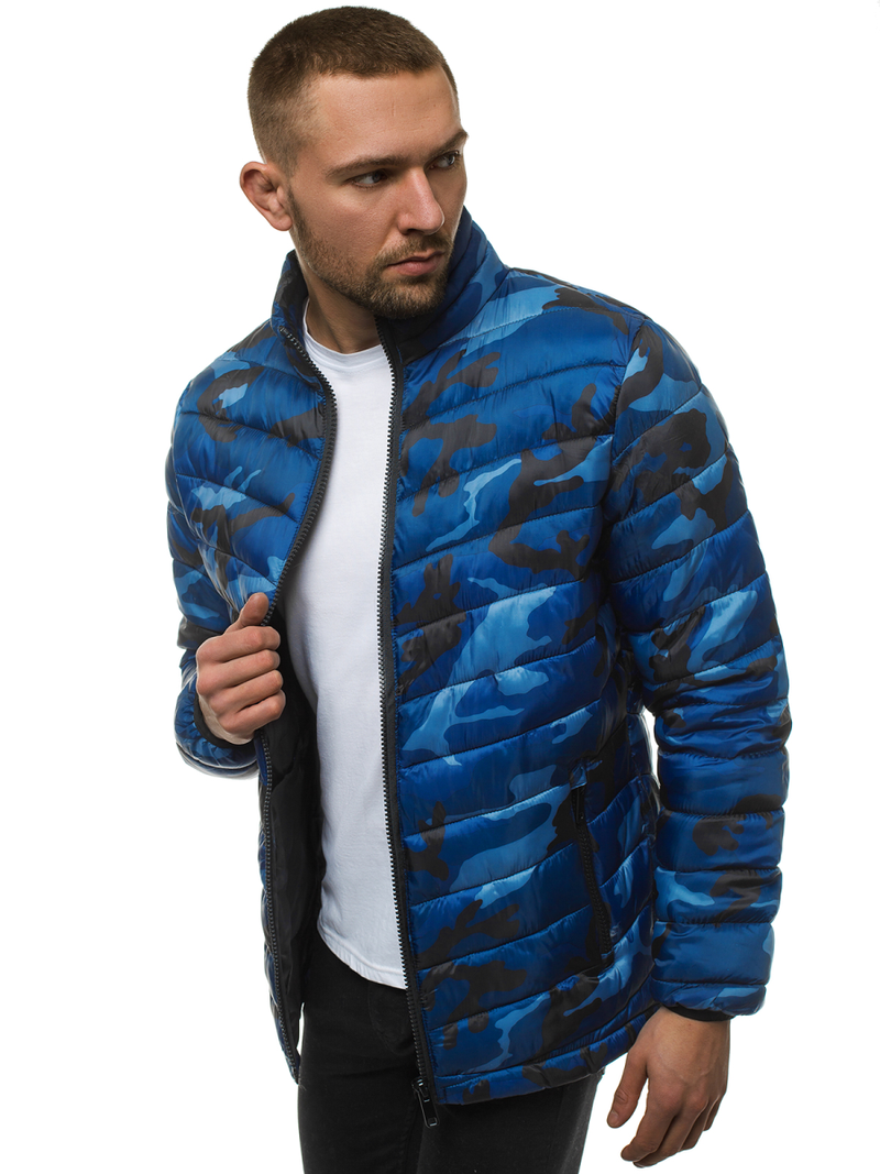 Jachetă de primăvară bărbați bleumarin-camuflaj OZONEE JS/SM80Z