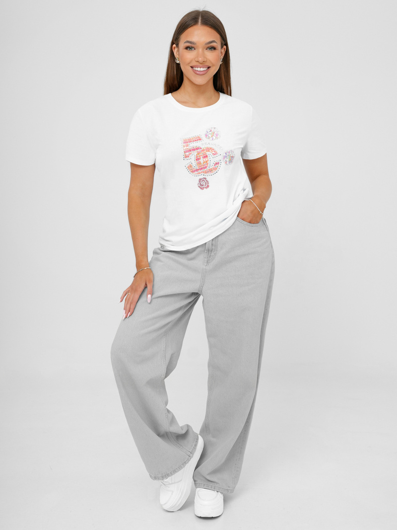 Tricou femei alb OZONEE JS/95T2552/1