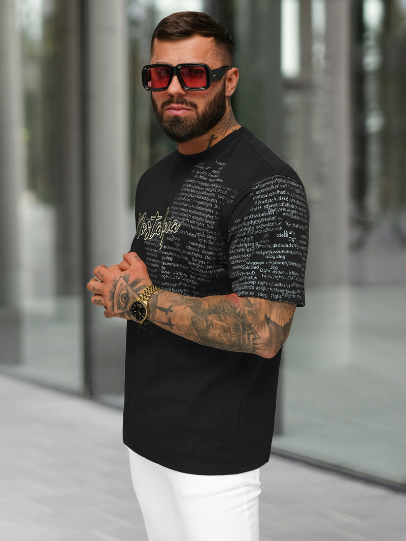 Tricou bărbați negru OZONEE O/YN2/631