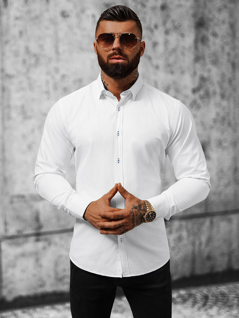 Cămașă bărbați albă OZONEE O/V05