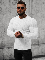 Pulover bărbați alb OZONEE NB/MM6021/1Z