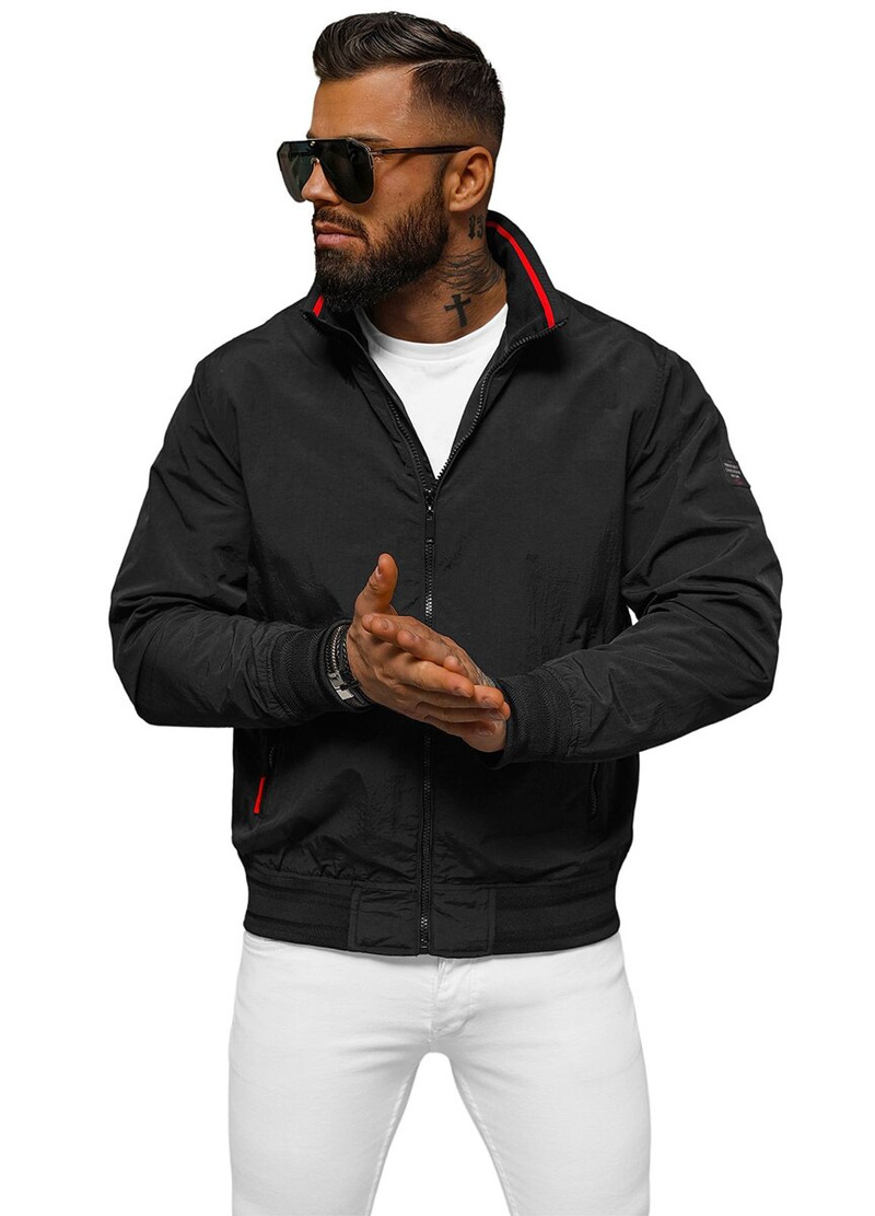 Jachetă de primăvară bărbați neagră OZONEE JS/5M3211/392