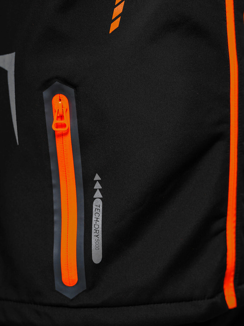 Jachetă softshell bărbați negru-portocaliu OZONEE JS/HH025/1AZ