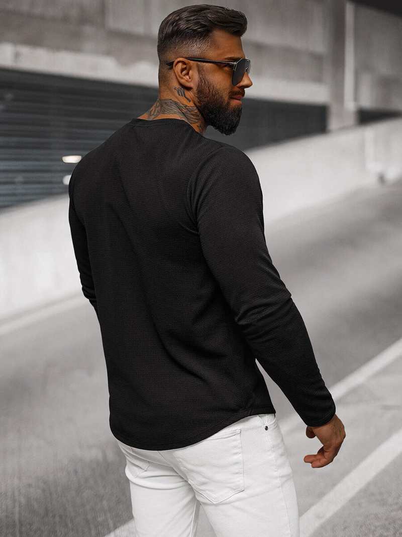 Bluză bărbați neagră OZONEE O/T6612