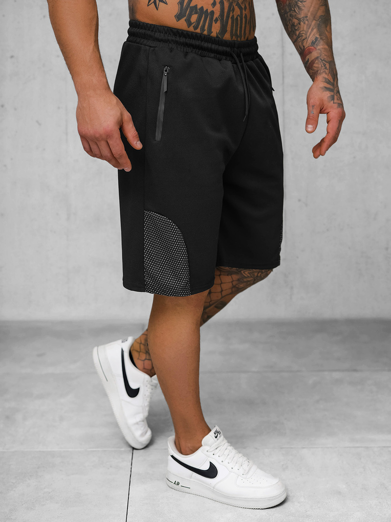 Pantaloni scurți sport bărbați negri OZONEE JS/15K1827/3