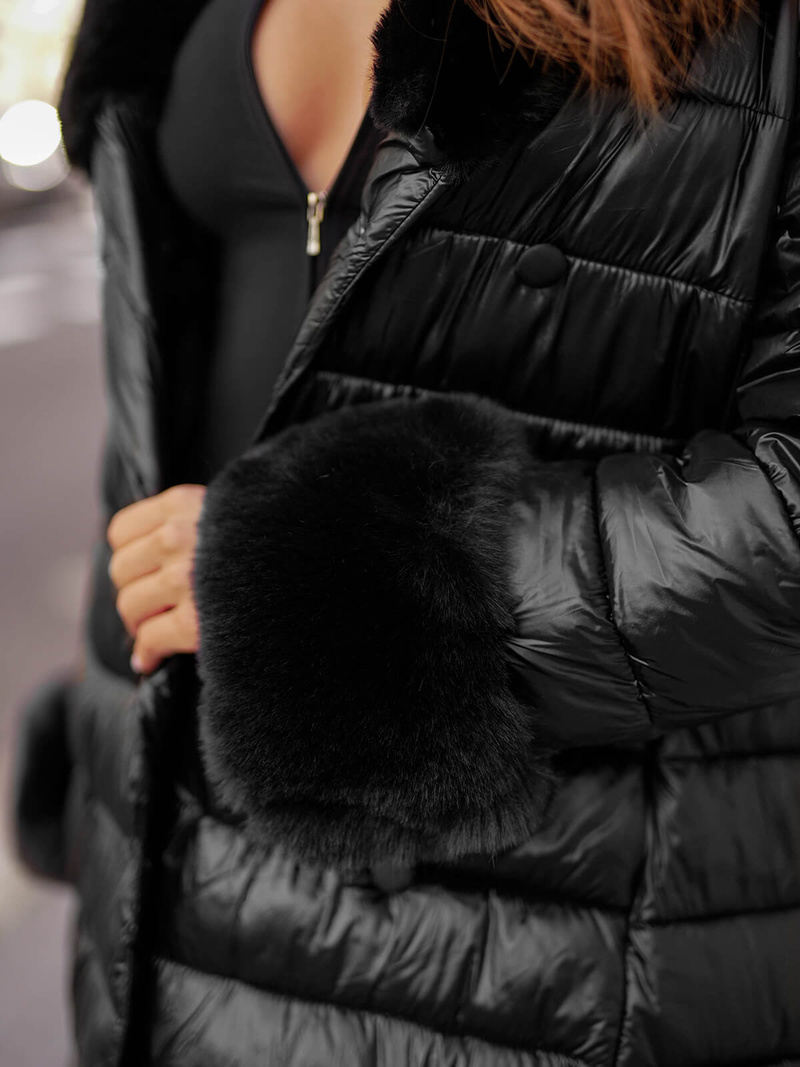 Palton de femei negru OZONEE JS/5M3160/392Z