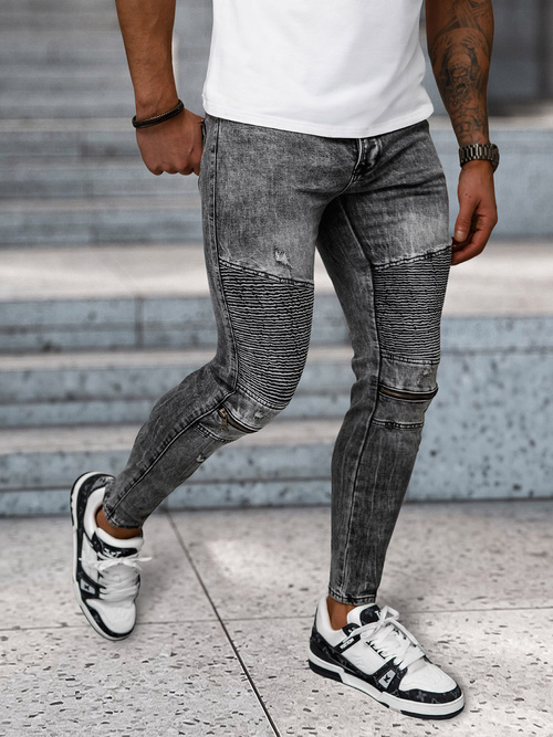 Blugi bărbaţi negri OZONEE NB/MP0069N