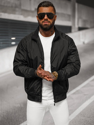 Jachetă de primăvară bărbați neagră OZONEE JS/5M3212/392