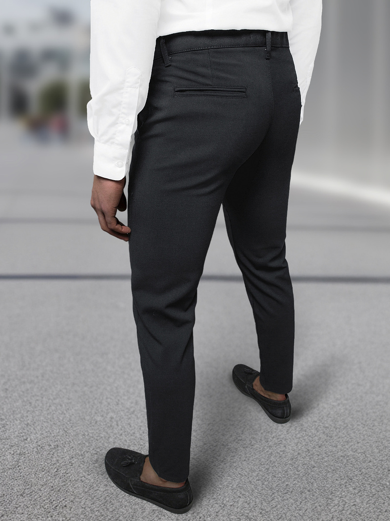 Pantaloni chino bărbaţi negri OZONEE DJ/5526
