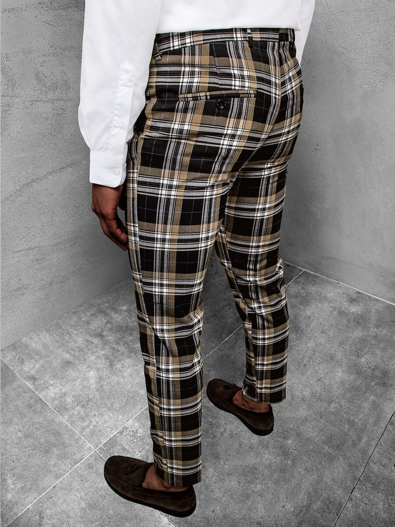 Pantaloni chino bărbaţi negri-bej OZONEE DJ/5593