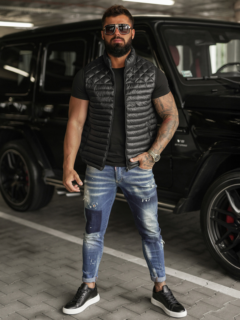 Vestă bărbați neagră OZONEE JS/16M9333/392BZ