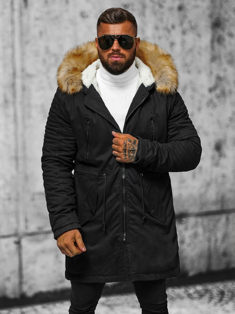 Geacă de iarnă bărbați neagră OZONEE JD/390
