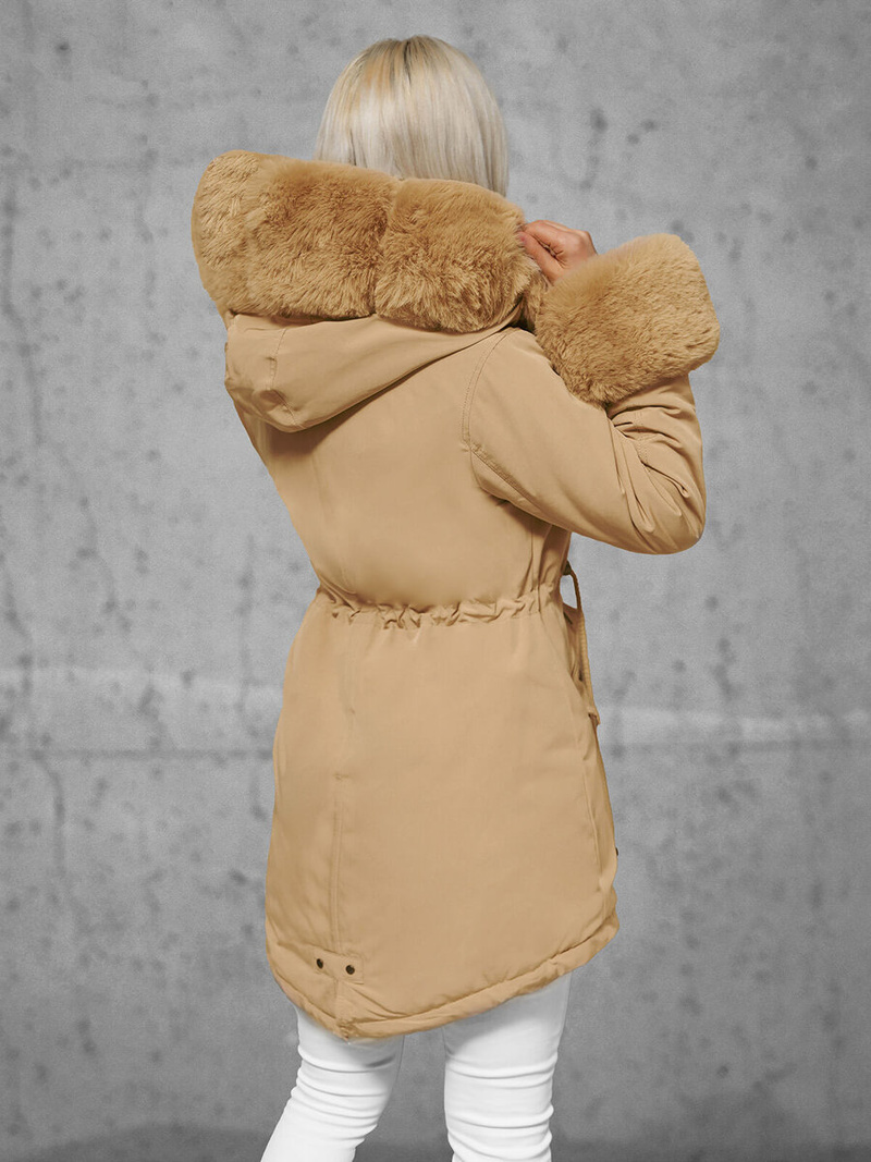 Geacă de iarnă damă bej OZONEE JS/16M9062/62Z