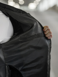 Jachetă bărbați neagră OZONEE JS/8M986/392Z