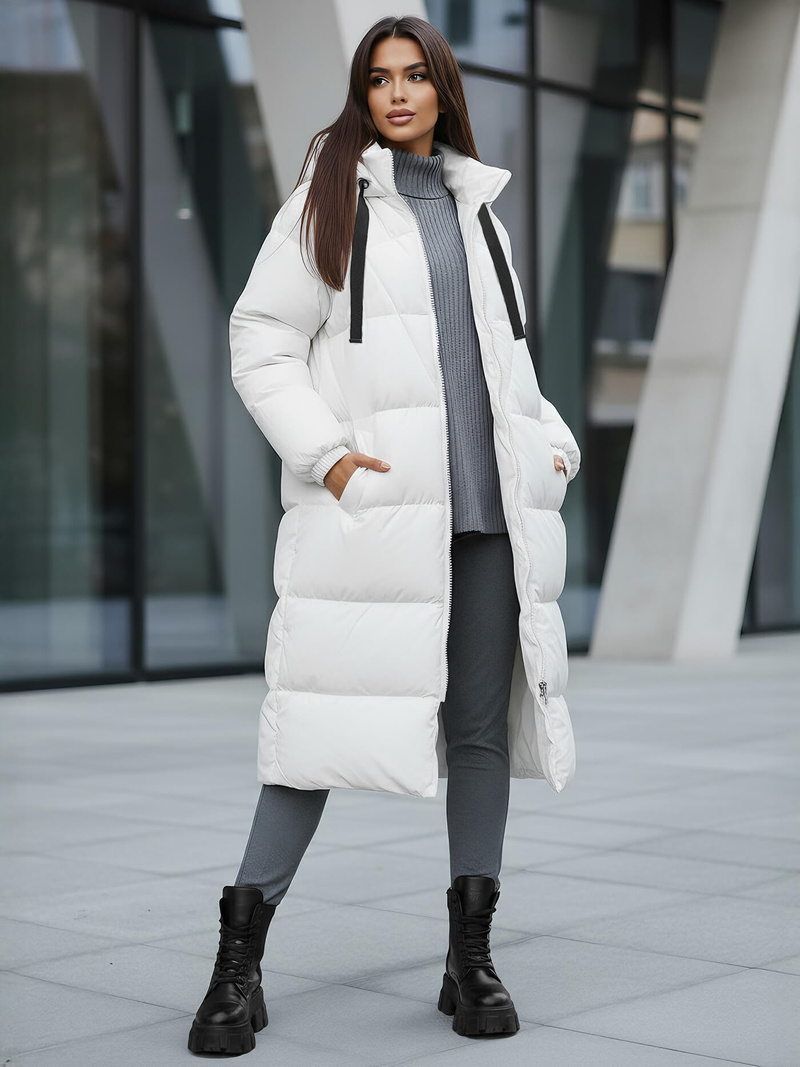 Geacă de femei alb OZONEE JS/5M3163/281Z