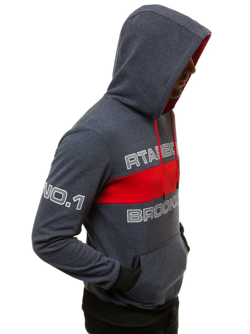 Hanorac cu glugă bărbați albastru marin OZONEE JS/DD20131Z