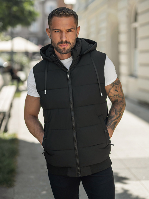Vestă bărbați neagră OZONEE JS/32M1780/392