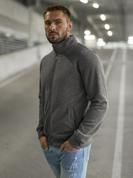 Bluză cu fermoar bărbați gri închis OZONEE JS/2002Z