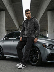 Hanorac bărbați din catifea antracit OZONEE JS/8B1168/6Z