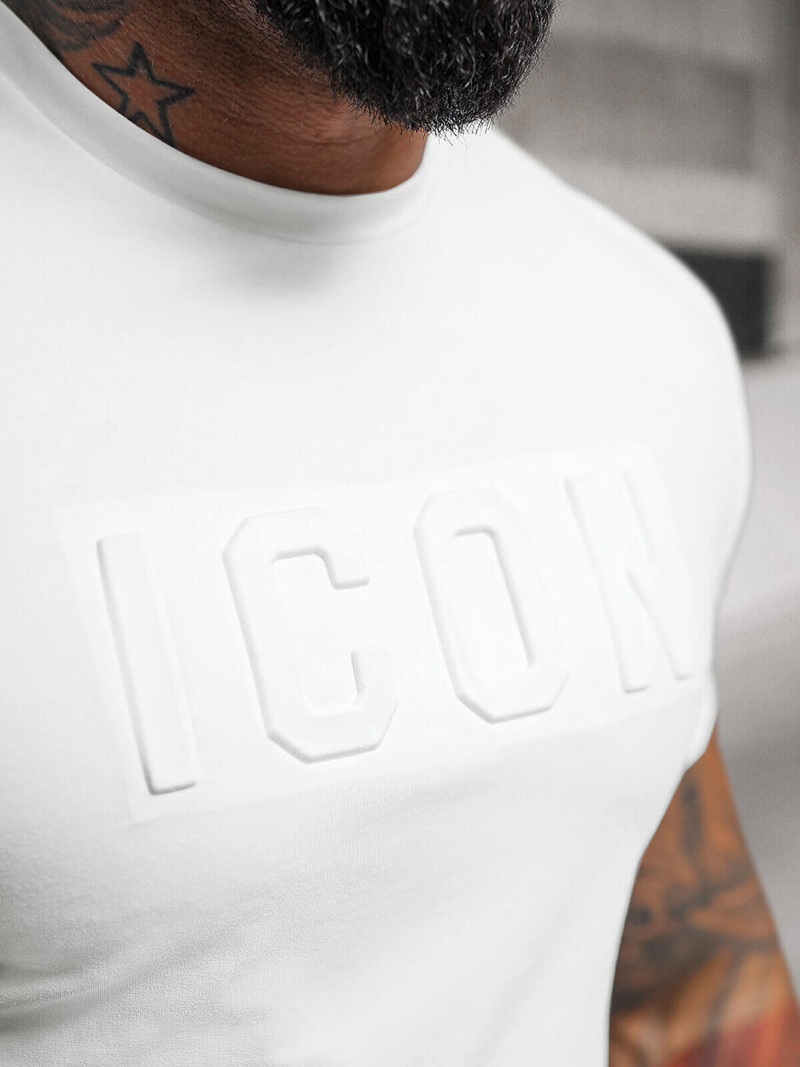 Tricou bărbați alb OZONEE NB/MT3111