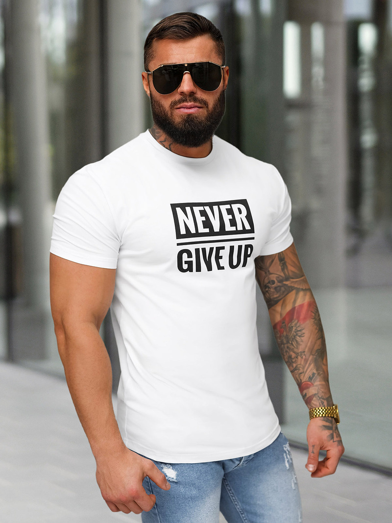 Tricou bărbați alb OZONEE NB/MT3133