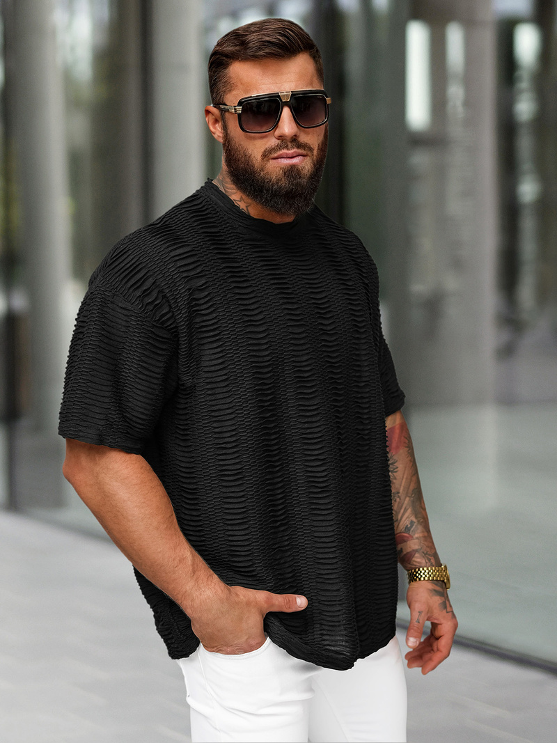 Tricou bărbați negru OZONEE O/B1149