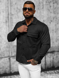 Cămașă bărbați neagră OZONEE O/GOM23039